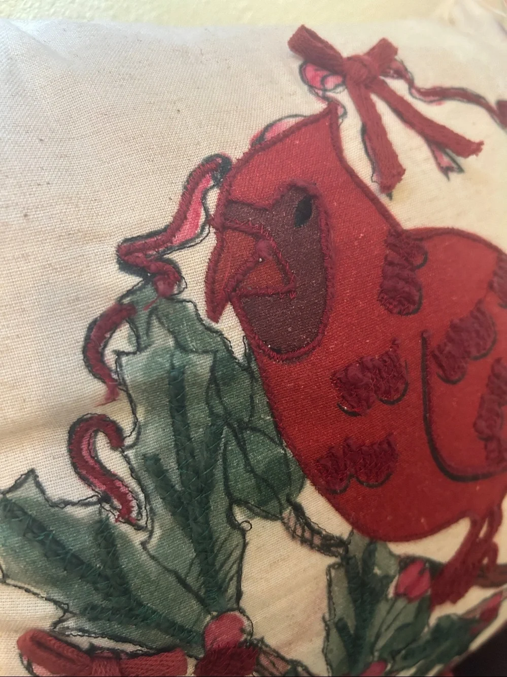 NWT St. Nicholas Square® Faux Linen Cardinal Decorative Throw Pillow